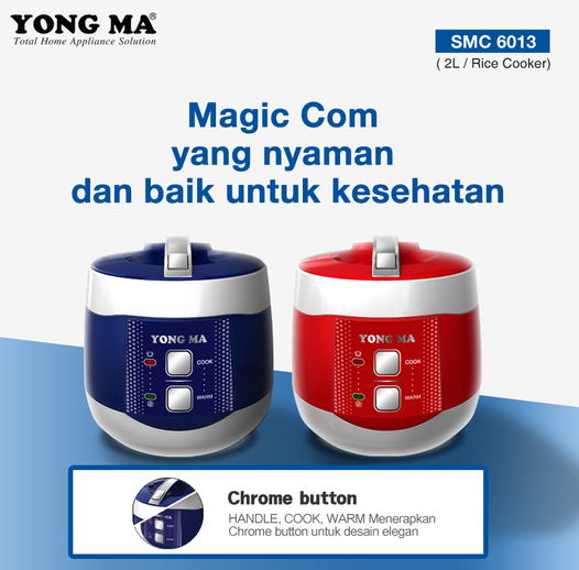 Yong Ma Manual Rice Cooker Eco Ceramic 3in1 2 L - SMC 6013 | SMC6013 - Biru